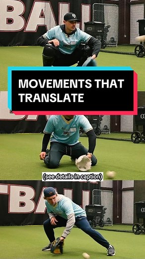 Receiving the down and inside pitch as a catcher is often referred to as “backhanding the ball” This is because the movement pattern is very similar to an infielder “backhanding” the ball. Some of the highlights of a good backhand are: - glove working from under the ball - elbow bent and driving upwards If we extend our elbow too early, we force our body into a weaker position. When catching, this creates the “bounce” movement as our glove can’t handle moving the force of the ball up with a weak