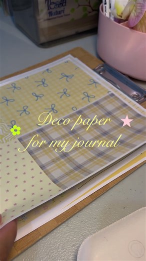 Preparing Cute Pink and Yellow Deco Paper for My Journal
