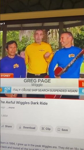 The wiggles Greg page makes a return as the yellow wiggle ￼