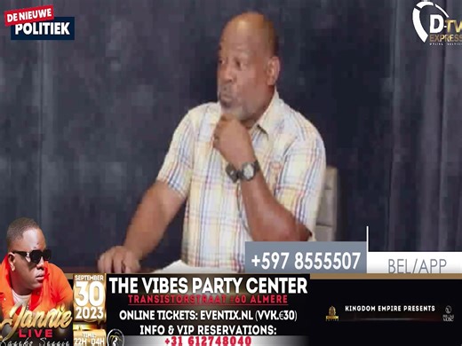 3.1K views · 14 reactions | De Nieuwe Politiek Live: Open Politiek gesprek met "Makkoe" Gordon Mac Donald Ga naar onze YouTube channel: https://youtu.be/k2qnioWFzpM ----------‐------------------------- D-TV Express waar televisie kijken anders is‼️ ADVERTEREN? Contact ons voor de diverse pakketten. Call/Whatsapp: 8500929 | E-mail : info@d-tv.live #dtvexpress #youtube #subscribe #denieuwepolitiek | D-TV Express | Facebook