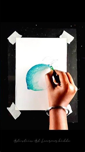 Lime 🍋‍🟩 drawing and Oil Pastel Colouring Tutorial. #drawing #easydrawing