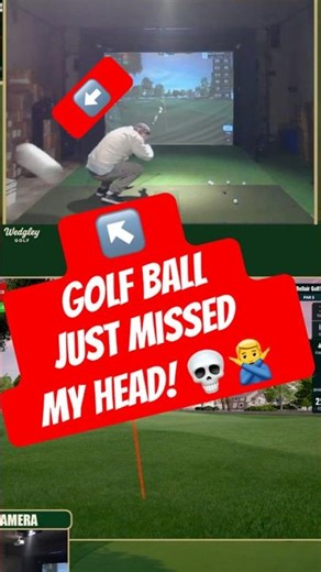 Golf Ball almost KNOCKED ME OUT! 😳 #golf #funny #gaming #live #golfsimulator #golfswing #scaryvideos