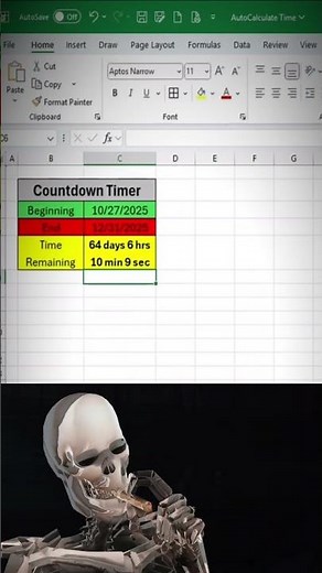 How to make automatic countdown timer in Excel ⏱️ #excel #computereducation #exceltutorial