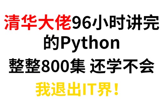 清华老师花100小时讲的Python课程！650集保姆教程，我在B站偷偷上大学。