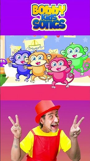 Five little monkeys #springonyoutube | Nursery Rhymes & Kids Songs |Bobby Kids Songs