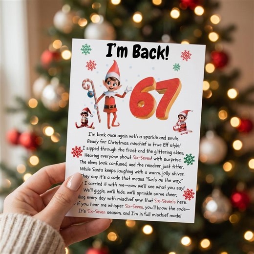 Elf Arrival 6 7 Letter - Six Seven Meme 67 Ideas - Etsy