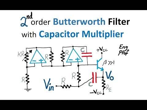 Butterworth Filter Design with Capacitor Multiplier, Op Amp and Transistor