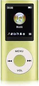 MP3 Player, Portable Lossless Sound Slim MP3 Music Player with Earphone, 1.8 Inch LCD Screen Digital Music Player, （Memory Card Not Included） (Green)