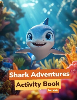 Shark Adventures kindergarten Activity book worksheets back to school