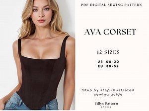 Corset Top Sewing Pattern| Easy Corset Pattern |cottage Core Corset| US 00-20| Plus Size Corset| Bodice Pattern| Woman Top Pattern - Etsy