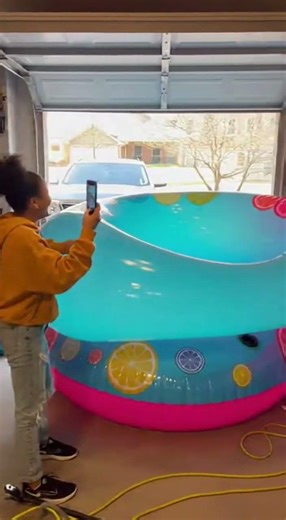 Dad's Inflatable Adventure Gone Wrong!