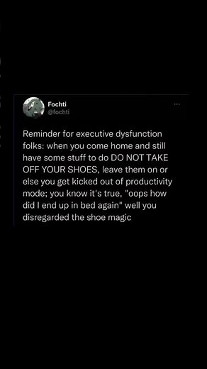 the shoe trick for executive dysfunction | Subscribe for more #motivation 😊👍