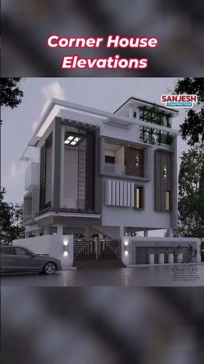 “Corner Home Elevation Designs | Sanjesh Construction”