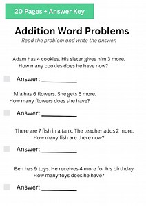 Math Word Problems Worksheets | Addition Subtraction Multiplication | Printable PDF for Kids - Etsy UK