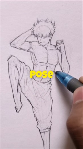 how to draw any pose (secret technique)🤫✨️ #drew