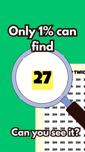 Find the Number 27 in 7 Seconds! 🔍 Quick Brain Puzzle #Shorts