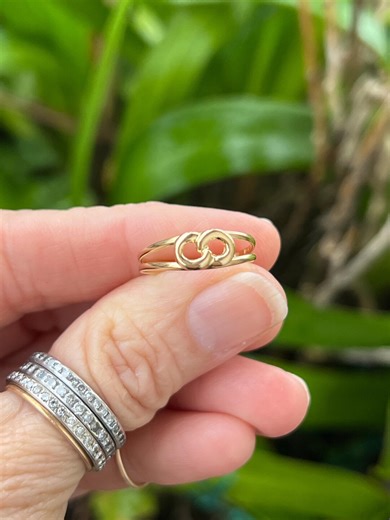 Vintage 14k Infinity Symbol Ring Size 6, Gold Double Circle Band #67 - Etsy