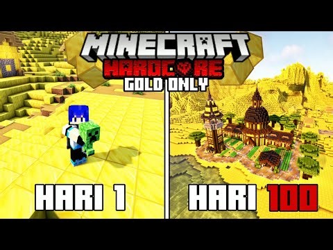 I Survived 100 Days in Gold Only World in Hardcore Minecraft