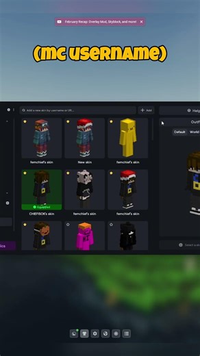 HOW TO CHANGE YOUR SKIN ~ NEW LUNAR CLIENT #shorts #lunarclient #minecraft #minecraftskin