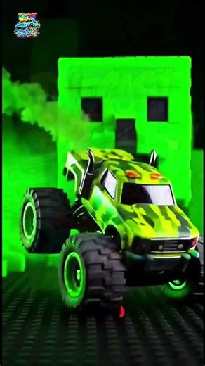 Hot Wheels Monster Truck vs CREEPER 😱 Minecraft Crossover