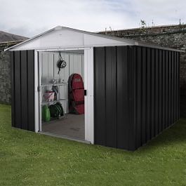 10' x 13' Yardmaster Castleton Anthracite Metal Shed (3m x 3.9m)