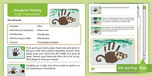 Handprint Monkey Craft Instructions