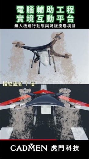 【虎門科技】無人機動態模擬! 螺槳渦漩分析! #無人機 #模擬 #AnsysFluent #Modelica ｜CAE 電腦輔助工程模擬｜寫實渲染技術 #short