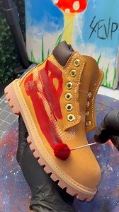 106K views · 363 reactions | Custom Timberlands Boots Red Permanent Dye #richycustoms #complexkicks #boots #bootsontheground #asmr #dye #timberland | Richy Customs | Facebook