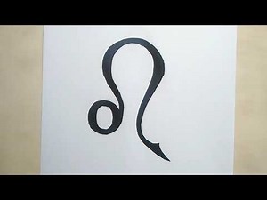 How To Draw Zodiac Signs Leo LION Symbol ♌️ Hand Drawn Skin Your Tattoo Horoscope Astrological Glyph