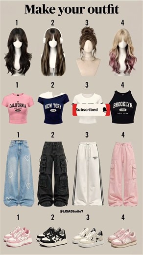 Build your dream outfit: 1, 2, 3, or 4? 👀✨ #fashion #outfitideas #ootd #usa #usashorts #trending