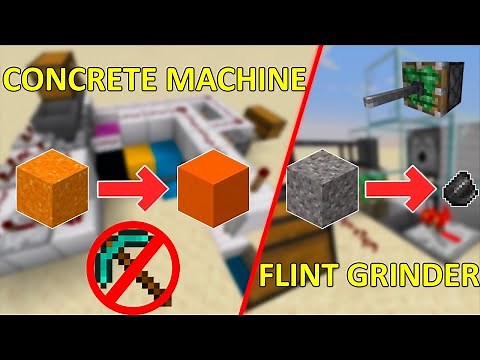 Automatic Concrete Machine and Flint Grinder for Minecraft 1.12+ | Quark mod redstone