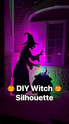DIY Light Up Witch for less then $150! 💀👻🎃 Supplies - 8x4 Plyboard - Marker - Scissors & glue stick - Construction paper - Halloween lights (100ft ) - Black paint - Paint roller - Hinges & screws - Fog machine (optional) - Hot glue sticks Tools used - Jigsaw, circular saw, driver, orbital sander, glue gun, staple gun, clamps - Flash light or phone light - Printer (if it counts as a tool) #halloween #witch #silhouette #lights #couldron #halloweendecorations #diycrafts