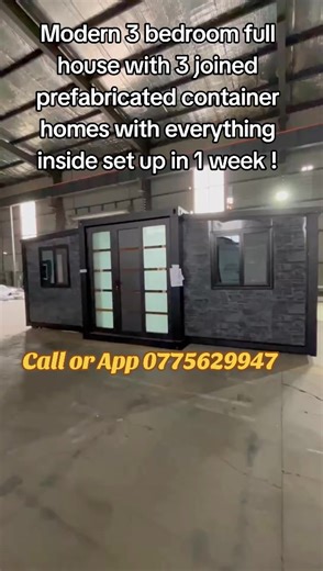 These are modular homes (not ordinary cabins or containers). We deliver anywhere in Zimbabwe 🇿🇼 ✅ Strong steel structure – fully steel, durable (≈ 1.1 tonnes each) ✅ Double-wall roof & ceiling for insulation and soundproofing ✅ Gutters included for rainwater drainage ✅ Rubber asbestos floor ✅ Electrical installation included: 1 door 2 windows Electrical wiring with trunking LED light AC breaker 📐 Standard size: 6m × 3m × 3m 🪑 Furnishings available at an extra cost PRICING (Fix & Supply – Tra