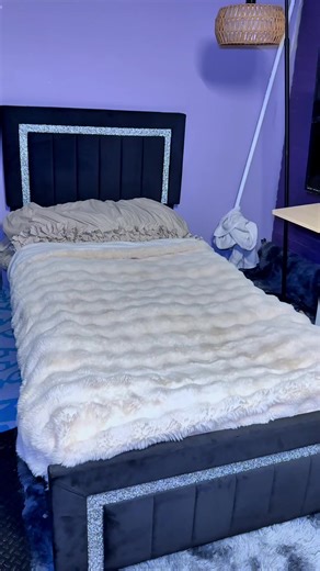 HOMBCK Bed Frame, No Mattress, Velvet Upholstered, Diamond Headboard, Vertical Channel Tufted Headboard, No Box Spring Needed, Easy Assembly #bedframestyle #velvetbedframe #hombckbedframe #bedframerecommendations