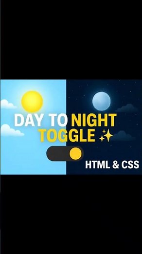 Day to Night Toggle | Realistic Sky Animation using HTML & CSS 🌞➡️🌙 | Cinematic Web Design # coding
