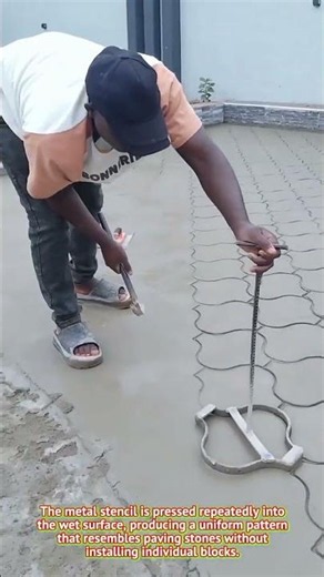 Concrete Pattern Stamping Tool Trick | Decorative Pavement Finishing Hack#ConcreteHack #StampingTool
