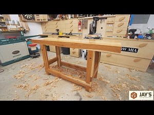 A Hickory Woodworking Workbench - 298