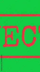Rejected Signed Stamping Text Animation. Rejected grunge stamp sign, on green screen background In Vertical 4K Resolution.