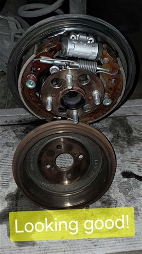 Hitting the rotors with brake clean #mechanic