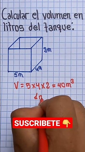Como calcular el Volumen de agua en litros #matemática #shortsyoutube #números