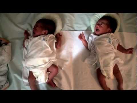 泣く双子(Twin babies crying)