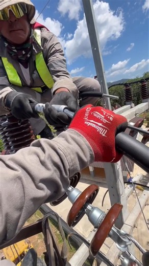 🚧 Power Cable Protection Tube Installation! | Lineman Work #UtilityLineman #PowerLineConstruction