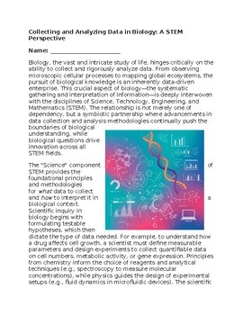 Collecting & Analyzing Data & STEM - No Prep - Worksheet - 100% Editable
