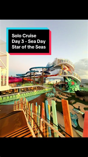 Day three of my solo cruise on Star of the Seas. This day was incredible. It was really my first time getting to check out the ship. I walked most of the top decks at sunrise and really enjoyed its beauty. Had too many pool drinks but I had reservations for Back to the Future. This show was incredible, like the best I have seen in a long time. Do not miss this one! One thing I realized, I didn’t get any pictures or videos of myself today. It’s hard when you solo cruise to take the time to captur