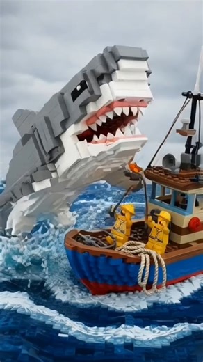 LEGO Shark Attacks a Boat #lego #shark #attack