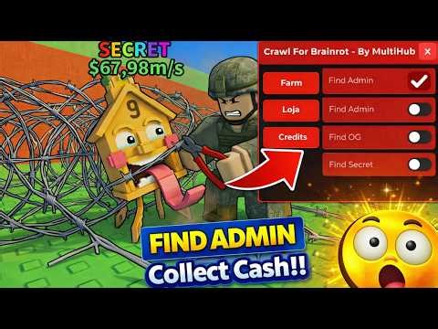 Crawl For Brainrot Script - Find Admin, Upgrade Brainrot, Collect Cash, Buy Speed