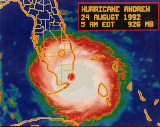 On this day August 24, 1992, Hurricane Andrew impacts southern Florida
