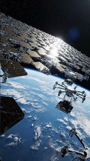 Futuristic Drone Fleet Builds Solar Array in Space | 4K IMAX #nasashorts #space #cosmicexploration