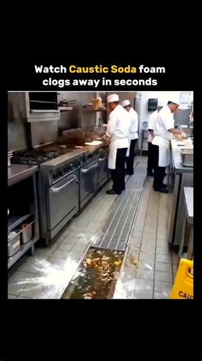 Reality Decoder on Instagram: "The video shows an AI-generated demonstration of caustic soda (sodium hydroxide) breaking down drain clogs through an intense exothermic reaction. When mixed with organic buildup like grease and hair, it triggers foaming and heat as the material is chemically broken apart through saponification. While caustic soda is often framed as a cheap DIY solution, this post is educational, not promotional. The chemical is extremely aggressive. It can cause severe skin and ey