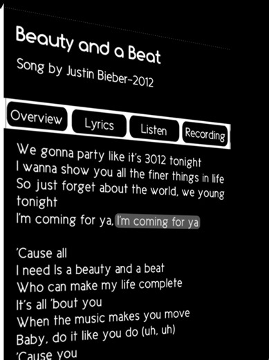 Beauty and a Beat 🎶 || by Justin Bieber #beautyandabeat #justinbieber #lyrics #music #trendingsong